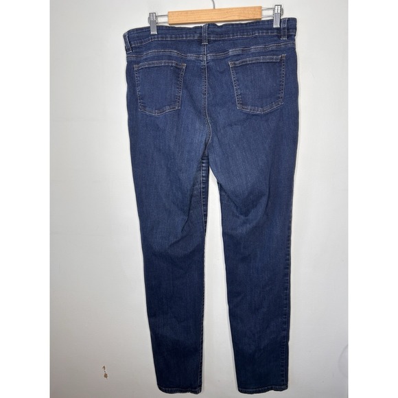 Eileen Fisher Stretch Cotton Blue Medium Wash Straight Leg Jeans Size 14 - Picture 5 of 9